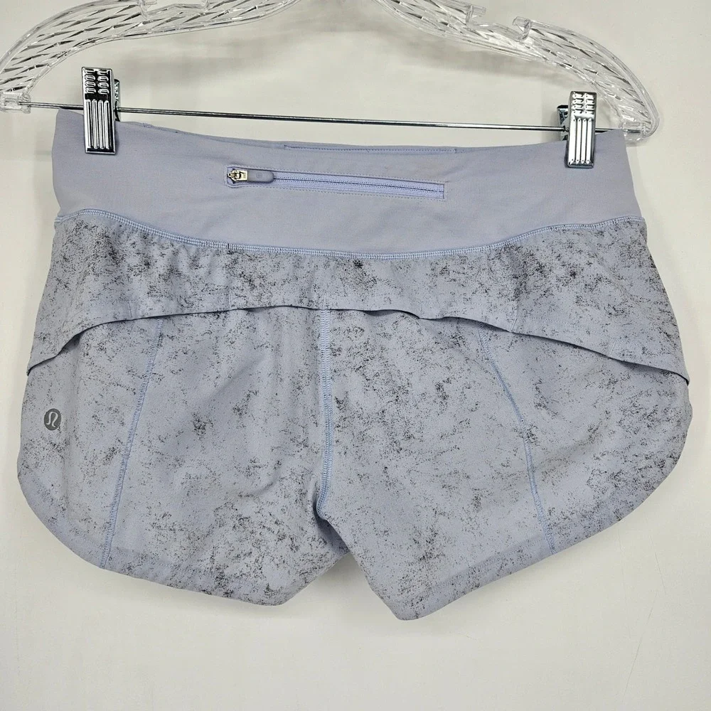 Lululemon Speed Up Shorts Womens Sz 6 Regular Running Gravel Dust Pastel Blue
